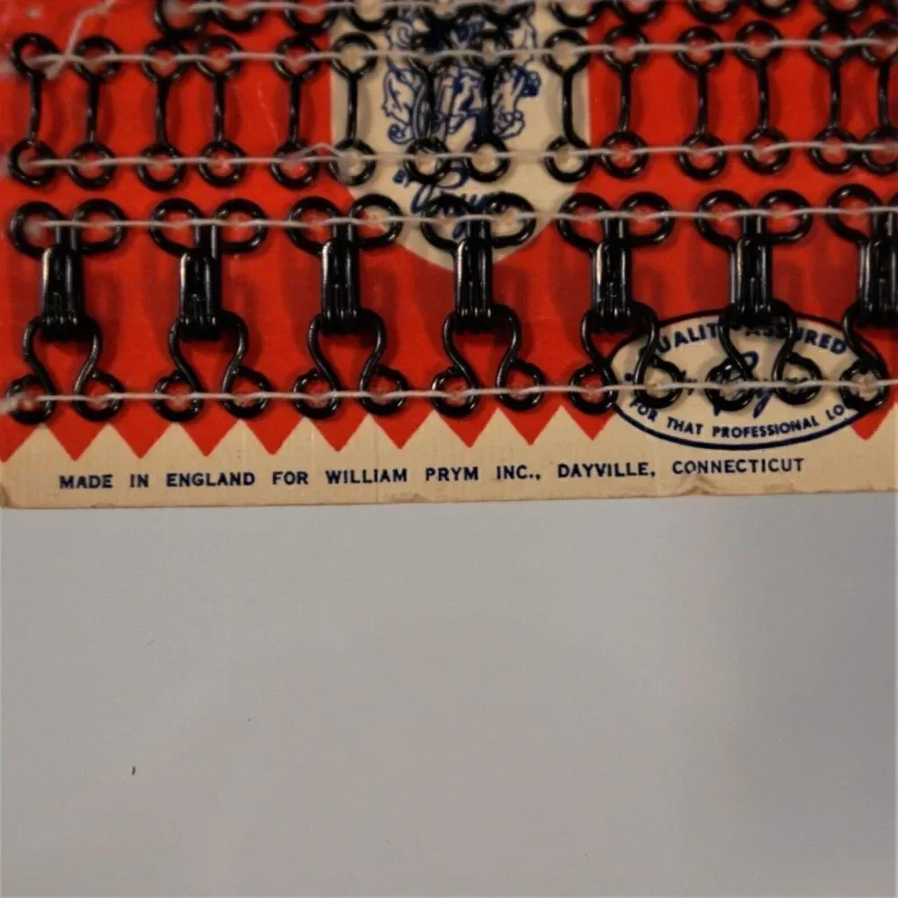 Vintage Prims Hooks & Eyes and Loops Size 2 England Brass Rustproof